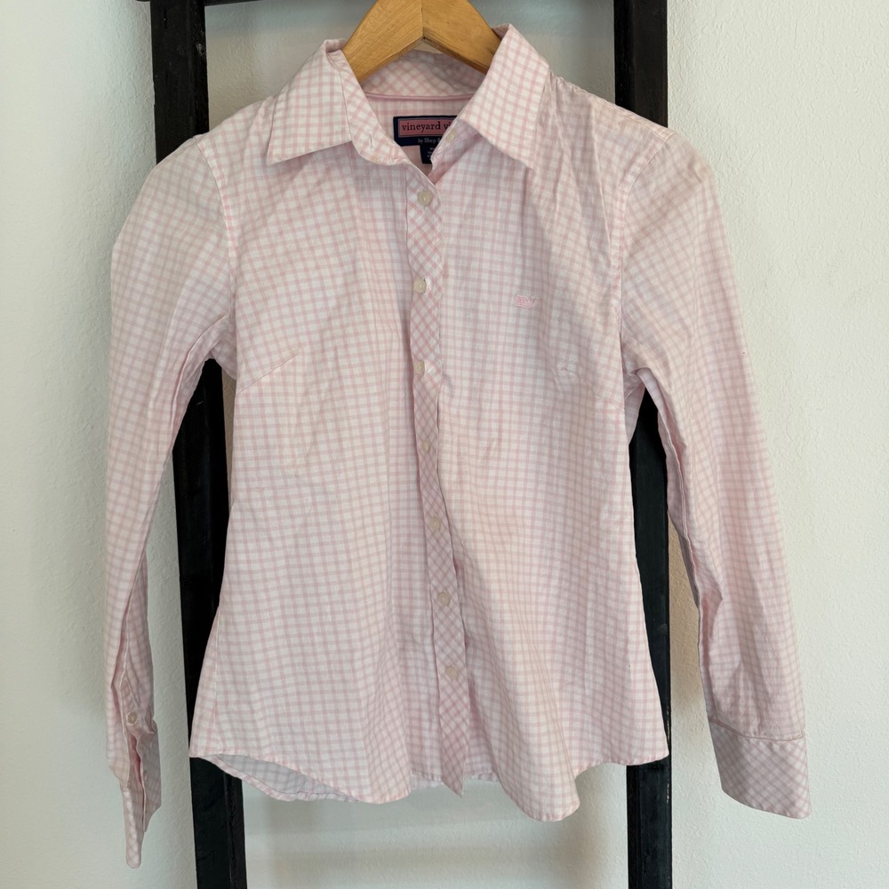 Vineyard Vines Pink Gingham Button Down Shirt Long Sleeve Mens‎ Size S